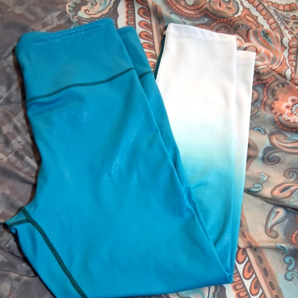 Zyia Womens Size 12 Large Tall And White Ombre Leggings